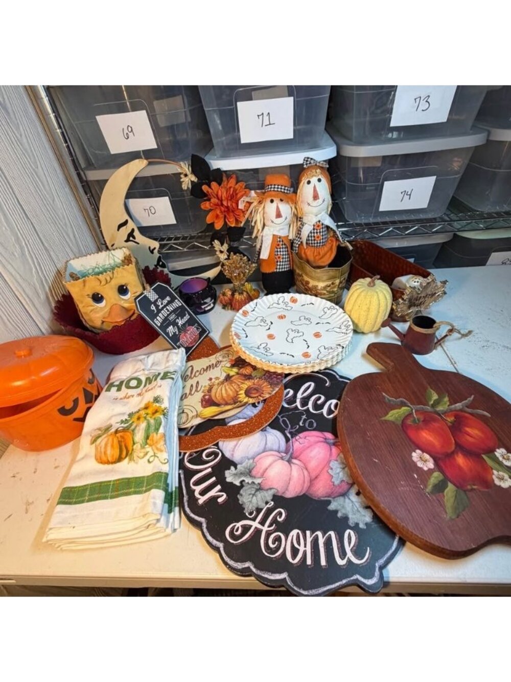 Large Fall and Halloween Home Decor Lot Autumn Holiday Decorations Collection